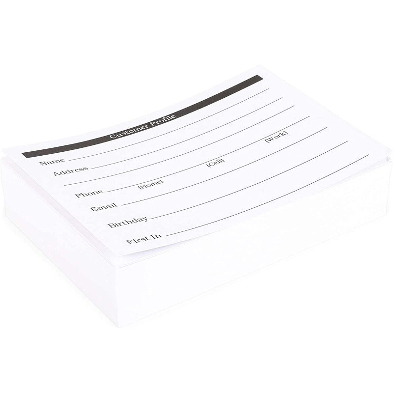Okuna Outpost Client Profile Cards - Salon Office Supplies for Stylists - Durable 250gsm Contact Index Cards - Ample Space for Customer Information Sheets - 6 x 4 in, White, Pack of 100 - Image 4
